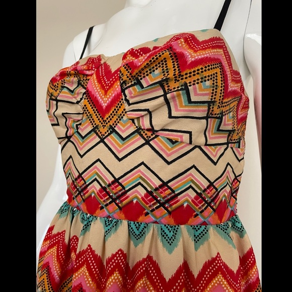 URBAN OUTFITTERS Aztec Boho Smocked Summer Dress S - Picture 4 of 6